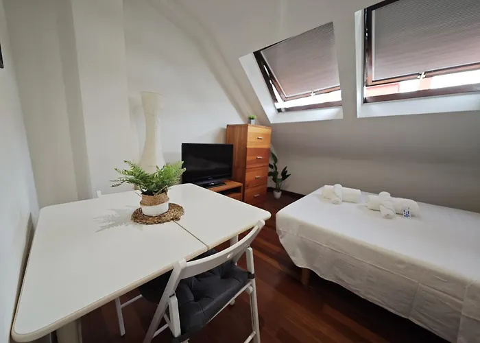 Atico Estudio Centro Vigo, Luminoso Apartmán